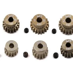 Yeah Racing Hard Coated 48P Aluminum Pinion Gear Set (15, 16, 17, 18, 19, 20T) (3.17mm Bore)