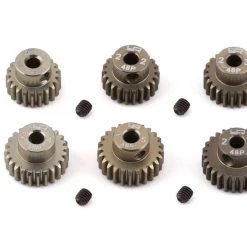 Yeah Racing Hard Coated 48P Aluminum Pinion Gear Set (21, 22, 23, 24, 25, 26T) (3.17mm Bore)