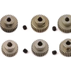 Yeah Racing Hard Coated 64P Aluminum Pinion Gear Set (29, 30, 31, 32, 33, 34T) (3.17mm Bore)