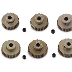 Yeah Racing Hard Coated 64P Aluminum Pinion Gear Set (35, 36, 37, 38, 39, 40T) (3.17mm Bore)