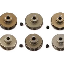 Yeah Racing Hard Coated 64P Aluminum Pinion Gear Set (41, 42, 43, 44, 45, 46T) (3.17mm Bore)