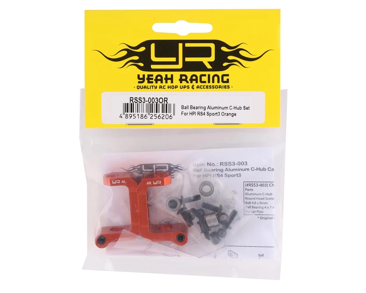 Yeah Racing HPI RS4 Aluminum Front C-Hub (Orange) (2) 4 Yeah Racing HPI RS4 Aluminum Front C-Hub (Orange) (2) - Image 2
