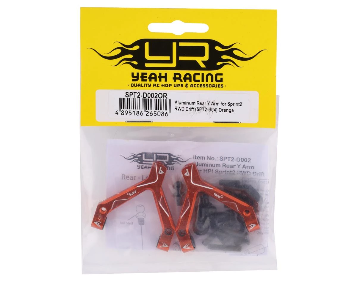 Yeah Racing HPI Sprint 2 Aluminum Rear Suspension Arm Set (Orange) (2) 4 Yeah Racing HPI Sprint 2 Aluminum Rear Suspension Arm Set (Orange) (2) - Image 2