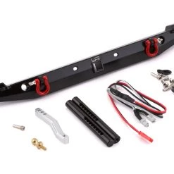 Yeah Racing TRX-4/SCX10 II Aluminum Rear Bumper w/LEDs & Tow Hook (Black)
