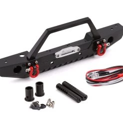 Yeah Racing Traxxas TRX-4/Axial SCX10 II Aluminum Front Bumper w/LEDs (Black)
