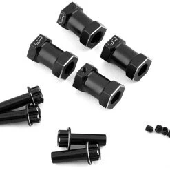 Yeah Racing 12mm Aluminum Hex Adaptors (Black) (4) (20mm Offset)