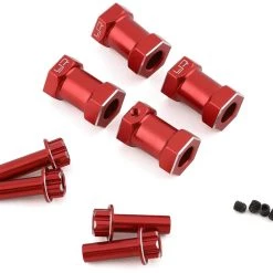 Yeah Racing 12mm Aluminum Hex Adaptors (Red) (4) (20mm Offset)