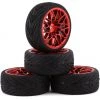 Yeah Racing Spec T Pre-Mounted On-Road Touring Tires w/LS Wheels (Red) (4) w/12mm Hex & 3mm Offset -Cheap Yeah Racing Store yea wl 0108