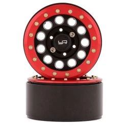 Cheap Yeah Racing Store 13 Yeah Racing 1.9" Aluminum F-RG Beadlock Wheels w/12mm Hex (Black/Red) (2)