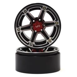 Yeah Racing 2.2 Aluminum CNC 6 Spoke Beadlock Wheel w/Hub (2) (Black)