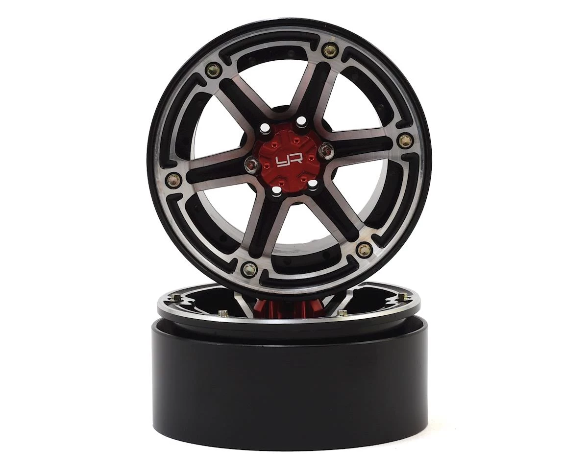 Yeah Racing 2.2 Aluminum CNC 6 Spoke Beadlock Wheel w/Hub (2) (Black) 3 Yeah Racing 2.2 Aluminum CNC 6 Spoke Beadlock Wheel w/Hub (2) (Black)