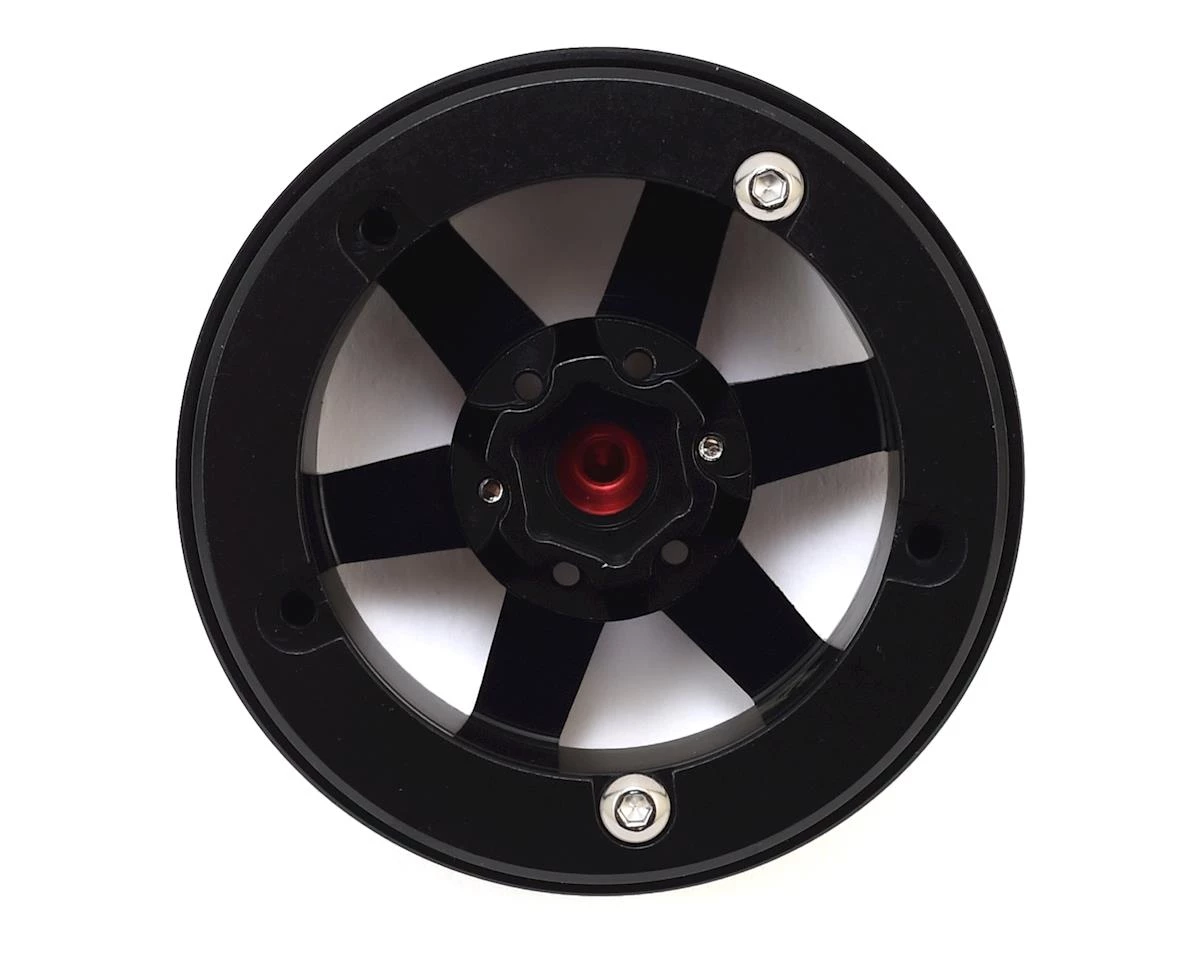 Yeah Racing 2.2 Aluminum CNC 6 Spoke Beadlock Wheel w/Hub (2) (Black) 4 Yeah Racing 2.2 Aluminum CNC 6 Spoke Beadlock Wheel w/Hub (2) (Black) - Image 2