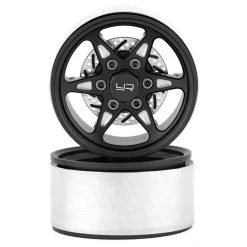 Cheap Yeah Racing Store 9 Yeah Racing 1.9" Aluminum BXN 6 Spoke Beadlock Wheels w/Faux Rotors (Black) (2) w/12mm Hex