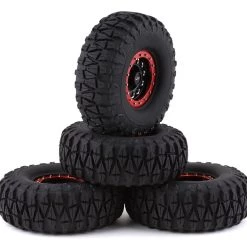 Yeah Racing Claw 1.9" Pre-Mounted Tires w/Aluminum Beadlock Wheels (Black) (4) w/12mm Hex