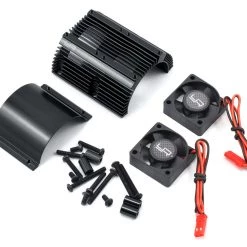 Yeah Racing 1/8 Twin Fan Aluminum Heat Sink w/2 Fans (Black) (40.8mm diameter)