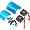 Yeah Racing 1/8 Twin Fan Aluminum Heat Sink w/2 Fans (Blue) (40.8mm diameter) -Cheap Yeah Racing Store yea ya 0261bu
