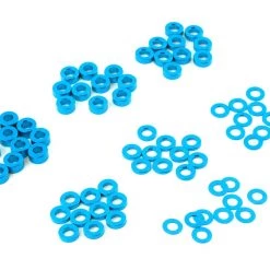 Yeah Racing 3x0.25/0.5/1.5/2/2.5/3mm Flat Washer Set (Blue) (70)