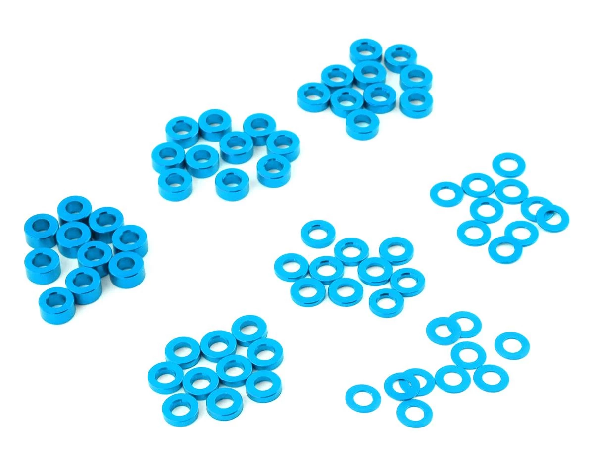 Yeah Racing 3x0.25/0.5/1.5/2/2.5/3mm Flat Washer Set (Blue) (70) 3 Yeah Racing 3x0.25/0.5/1.5/2/2.5/3mm Flat Washer Set (Blue) (70)