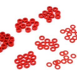 Yeah Racing 3x0.25/0.5/1.5/2/2.5/3mm Flat Washer Set (Red) (70)