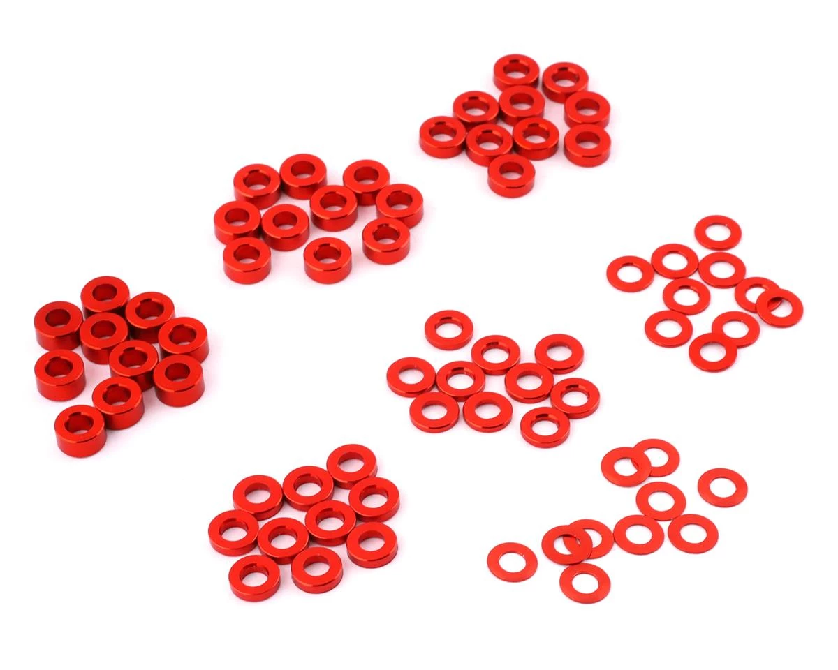 Yeah Racing 3x0.25/0.5/1.5/2/2.5/3mm Flat Washer Set (Red) (70) 3 Yeah Racing 3x0.25/0.5/1.5/2/2.5/3mm Flat Washer Set (Red) (70)