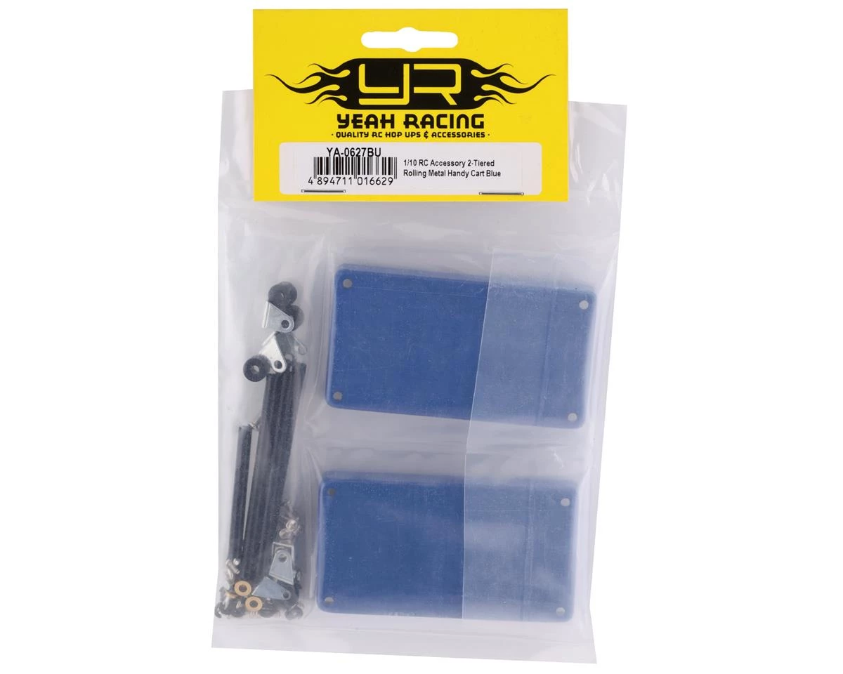 Yeah Racing 1/10 2 Tiered Metal Rolling Shop Cart Kit (Blue) 4 Yeah Racing 1/10 2 Tiered Metal Rolling Shop Cart Kit (Blue) - Image 2