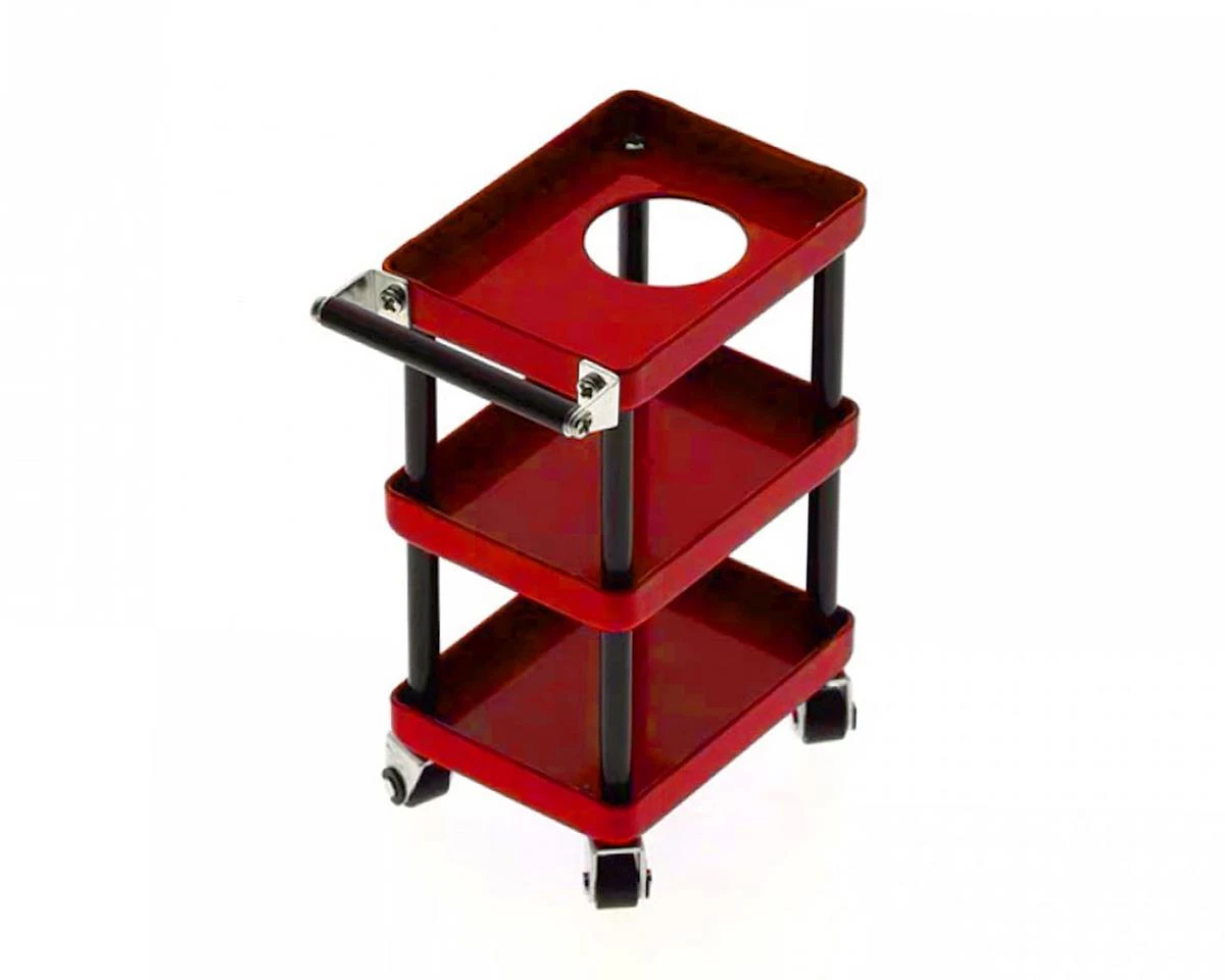 Yeah Racing 1/10 3 Tiered Metal Rolling Shop Cart Kit (Red) 3 Yeah Racing 1/10 3 Tiered Metal Rolling Shop Cart Kit (Red)