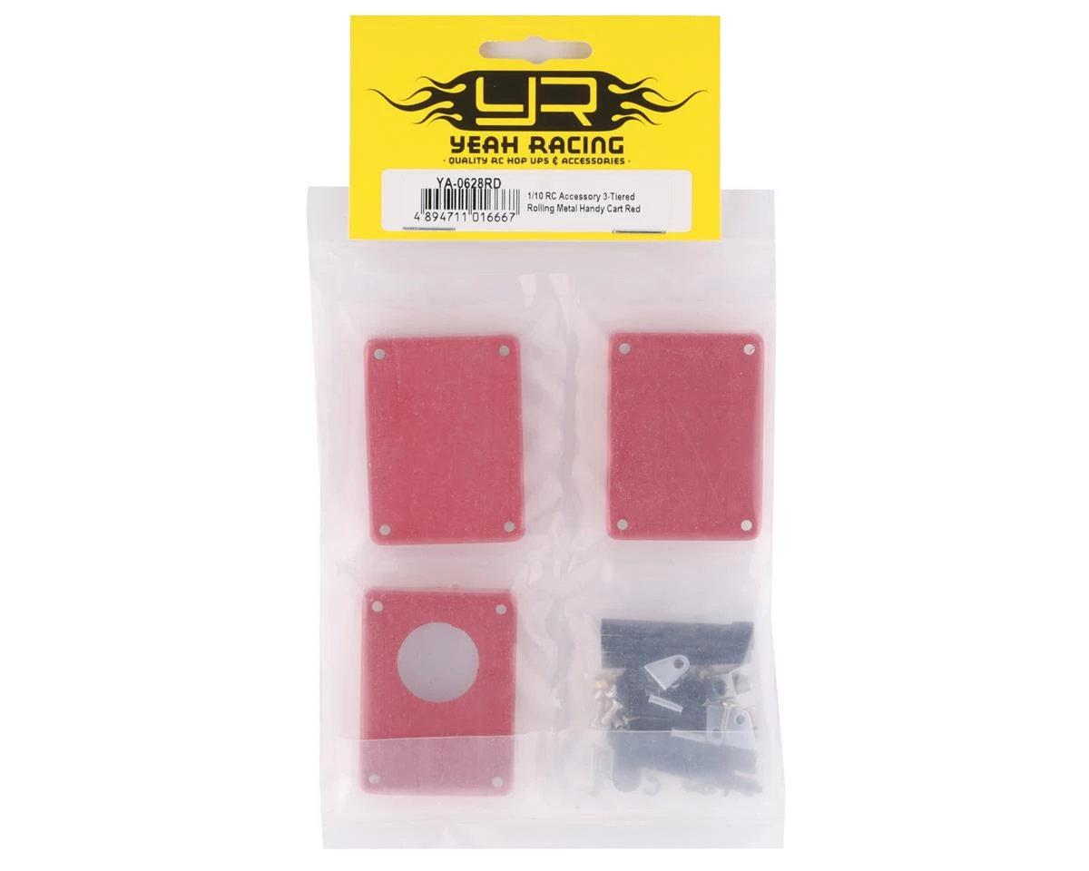 Yeah Racing 1/10 3 Tiered Metal Rolling Shop Cart Kit (Red) 5 Yeah Racing 1/10 3 Tiered Metal Rolling Shop Cart Kit (Red) - Image 3