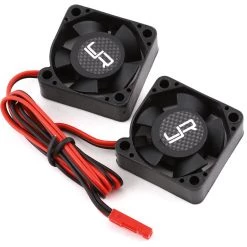 Yeah Racing 30x30x10mm Twin Tornado High Speed Fan Set (Black) (2)