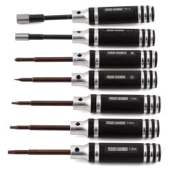 Yeah Racing Aluminum Mini Wrench Tool Set w/Tool Bag (Black) (7)